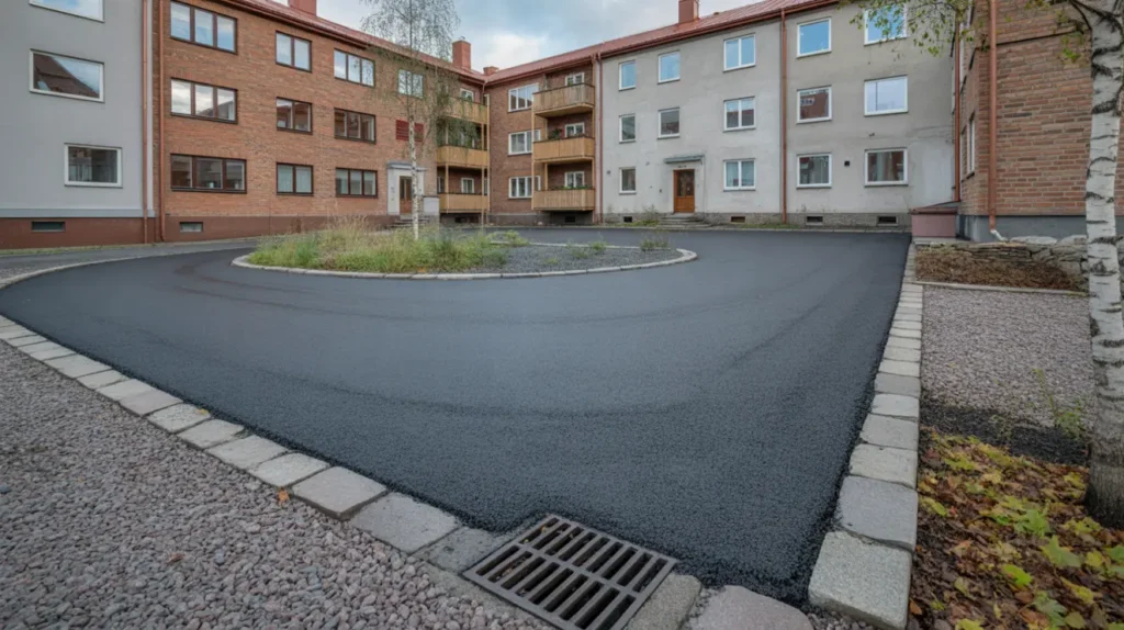 asfaltering av innerg rd f r bostadsr ttsf rening i tureberg sollentuna